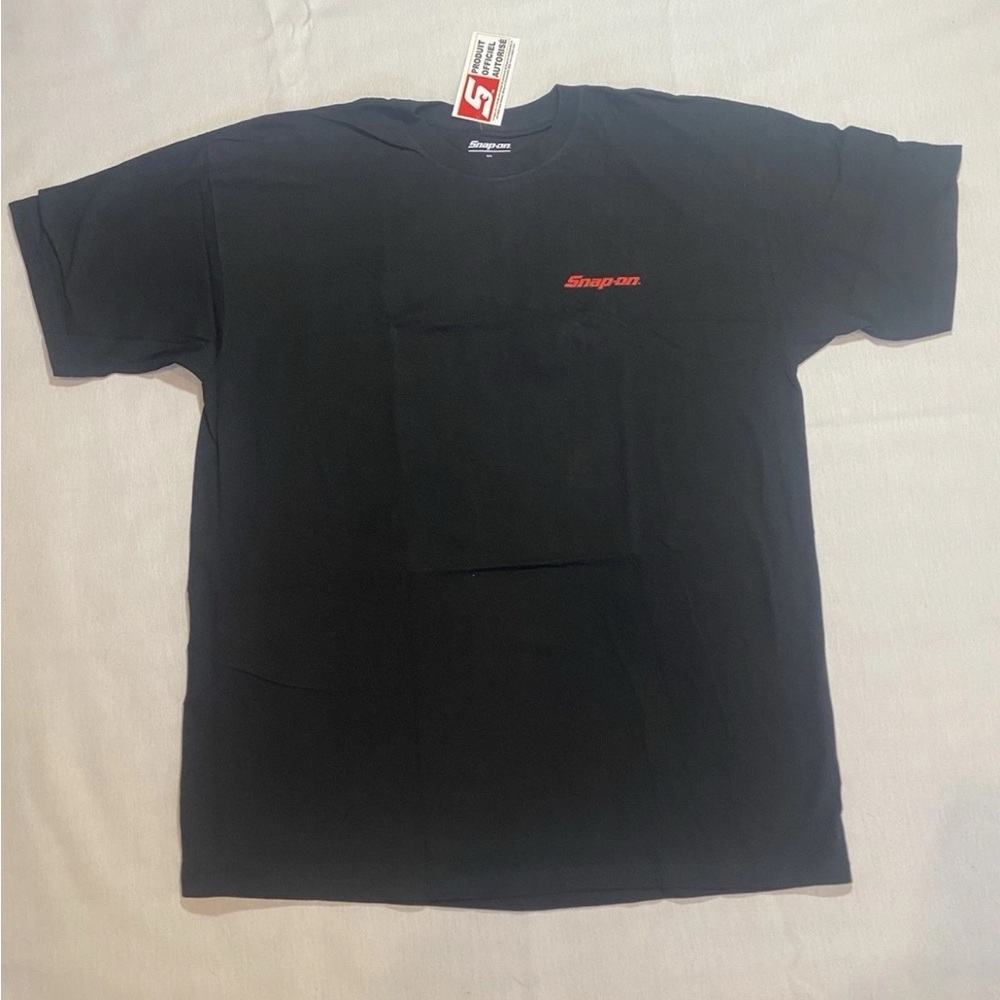 Snap Black Tee with Red Logo